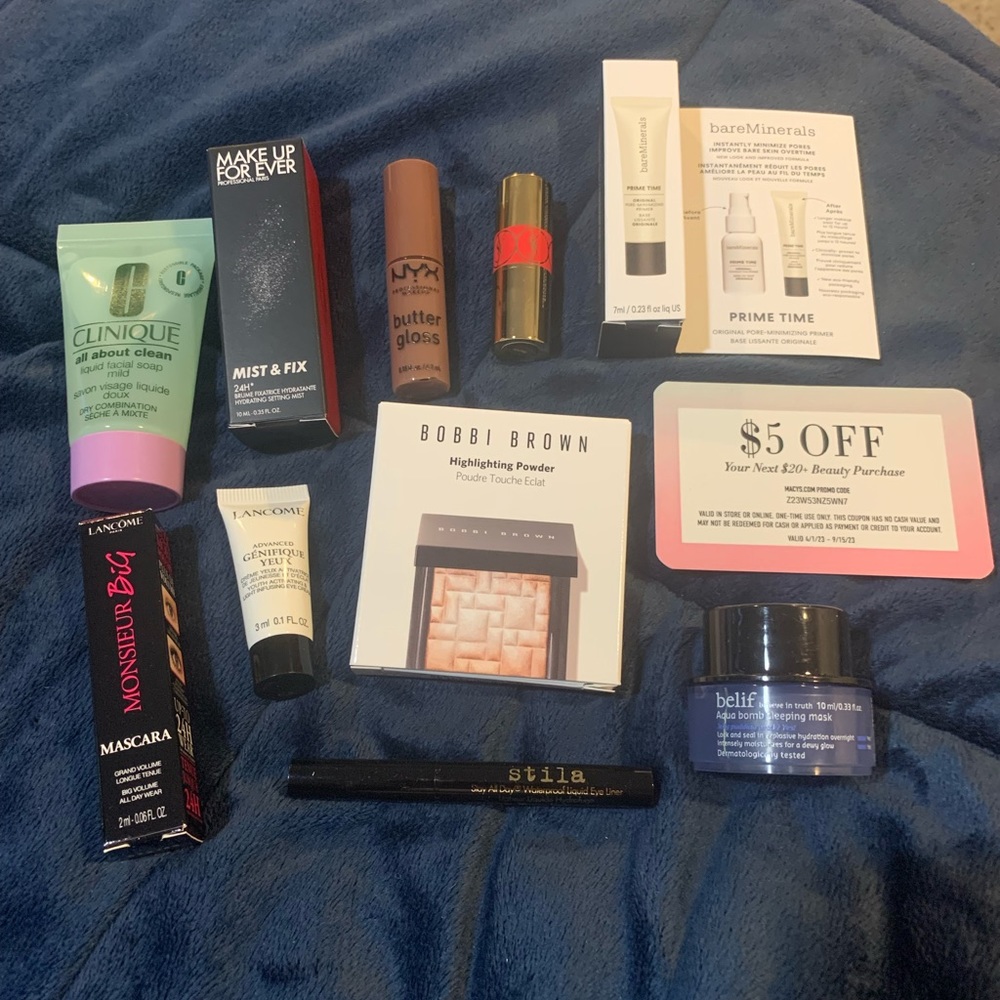 Make up bag full of beauty items